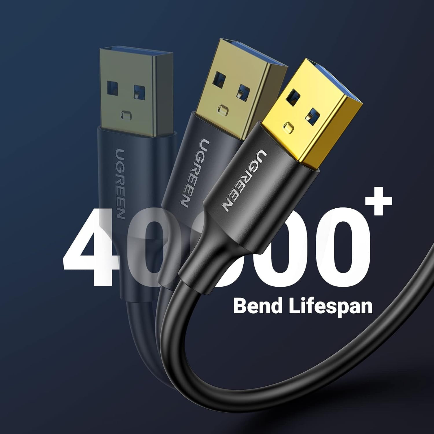 UGREEN USB to USB Cable, USB 3.0 Male to Male Type a to Type a Cable for Data Transfer Compatible with Hard Drive, Laptop, DVD Player, TV, USB 3.0 Hub, Monitor, Camera, Set up Box and More 3FT