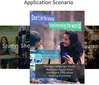 Language Translator Device Portable Foreign Language Real-Time 2-Way Translations, Supporting 72+ Languages for Travelling Learning Shopping Business Chat Recording Translations